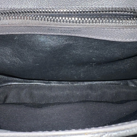 Saint Laurent Sheepskin Matalasse Medium College Bag in New Stone Grey - Picture 6 of 13